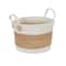 Household Essentials 9.5&#x22; White &#x26; Natural Corn &#x26; Hyacinth Wicker Basket